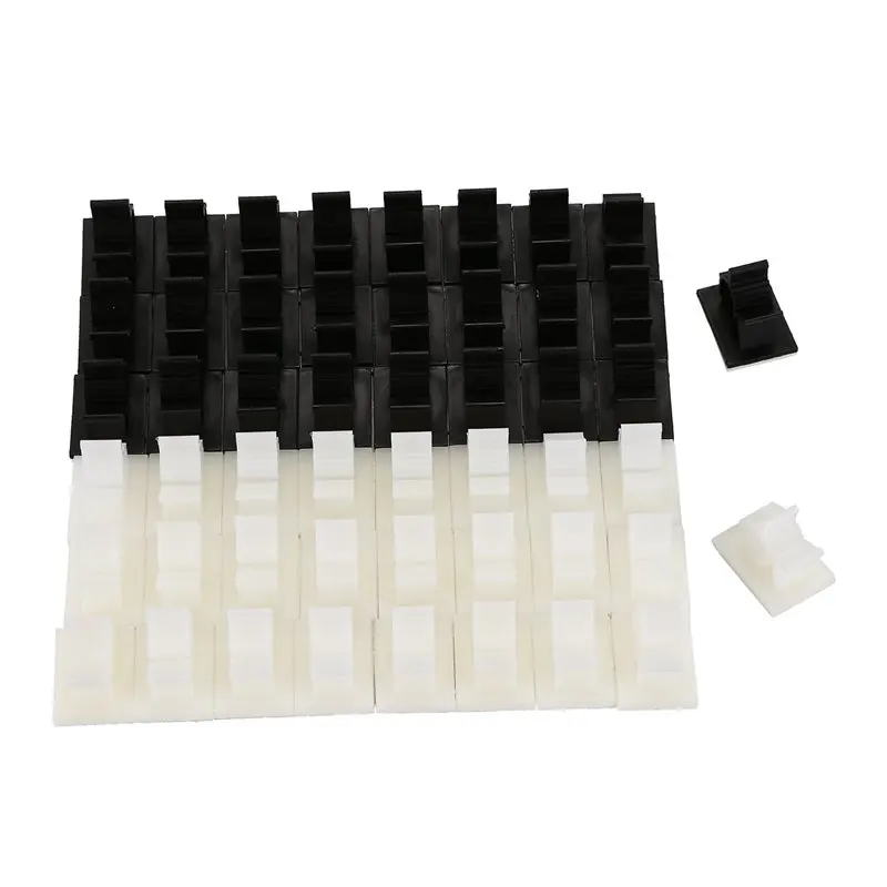 

Cable Clips, Wire Clips, 50 Pieces 3 meters Self-Adhesive Adjustable Car Wires Holder Cable Clamps Cable Tie Holder for Cable Ma
