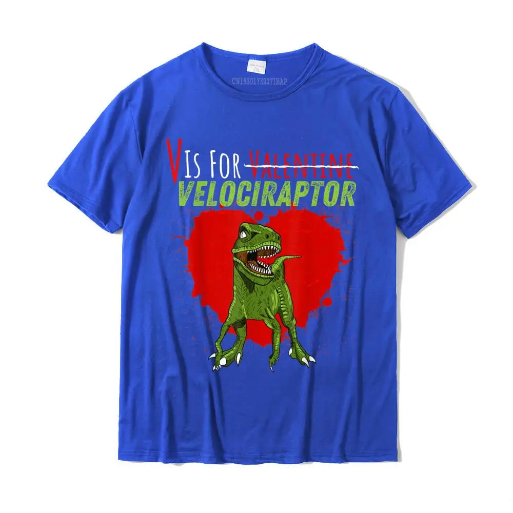  Mens Tshirts Casual Normal Tees Pure Cotton Crewneck Short Sleeve Print Top T-shirts Summer/Autumn Drop Shipping V Is For Valentine Velociraptor Funny Boys Kids Dinosaur T-Shirt__MZ24186 blue