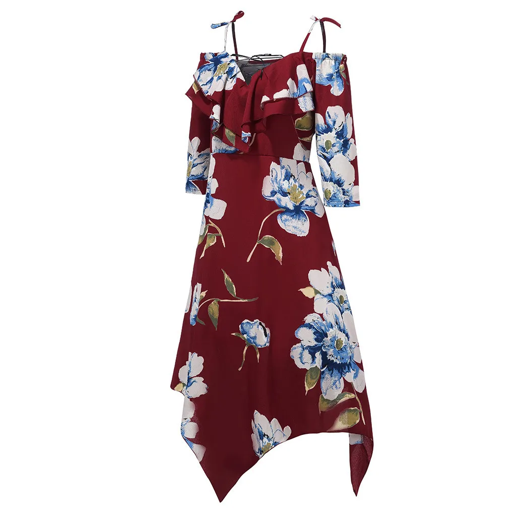 Женское платье, vestidos de verano vestido vadim ropa mujer, платья vestidos verano mujer, Повседневное платье с принтом, рукав 3/4, XL-5XL, Z4