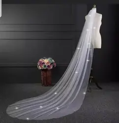 White wedding veil 1 layer crystal diamond inlaid, wedding accessories bridal veil