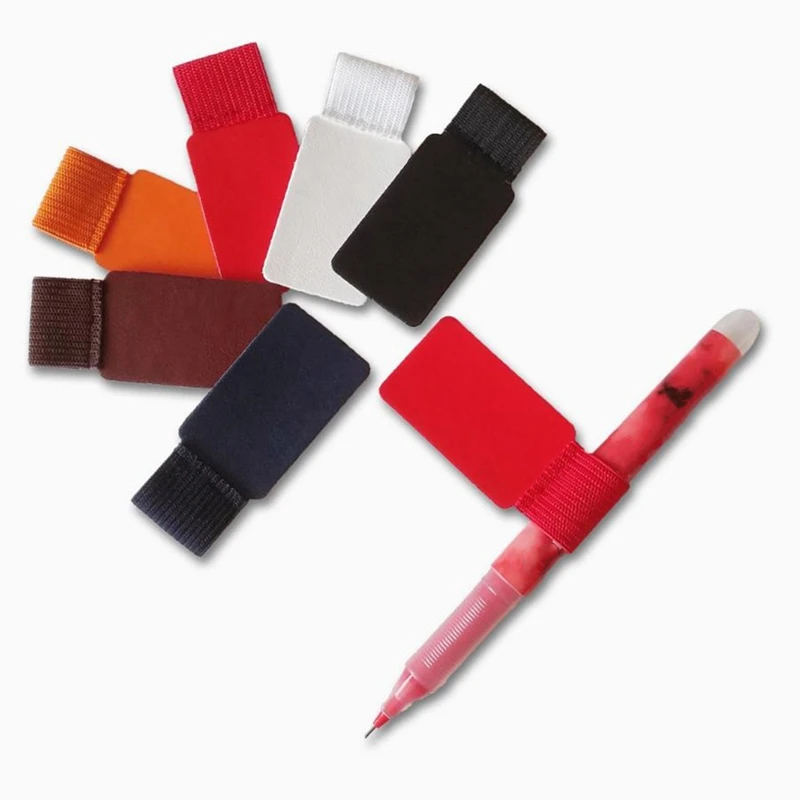 

1pc 2019 Newest Notebook Accessories Self-adhesive Leather Rectangular Pen Holder Creative Elastic Leather Clip Cheapest!!