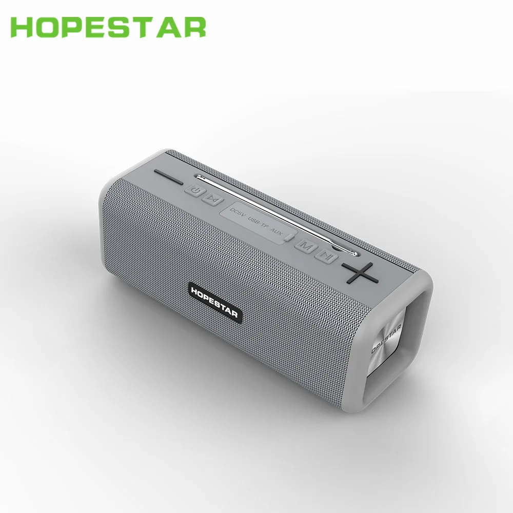 HOPESTAR T9 Мощный сабвуфер Портативный мини беспроводной Bluetooth динамик наружная Музыка MP3-плеер Поддержка AUX TF карта - Цвет: Gray