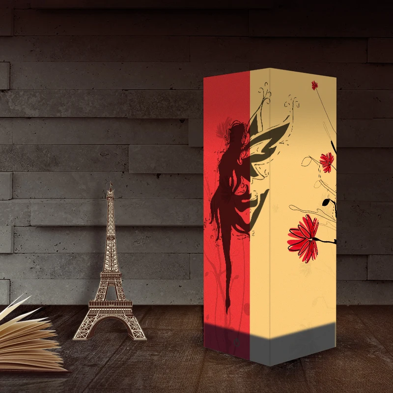 

New paper shadow night light USB/battery-powered creative touch lamp home bar table lamp Christmas gift-girl
