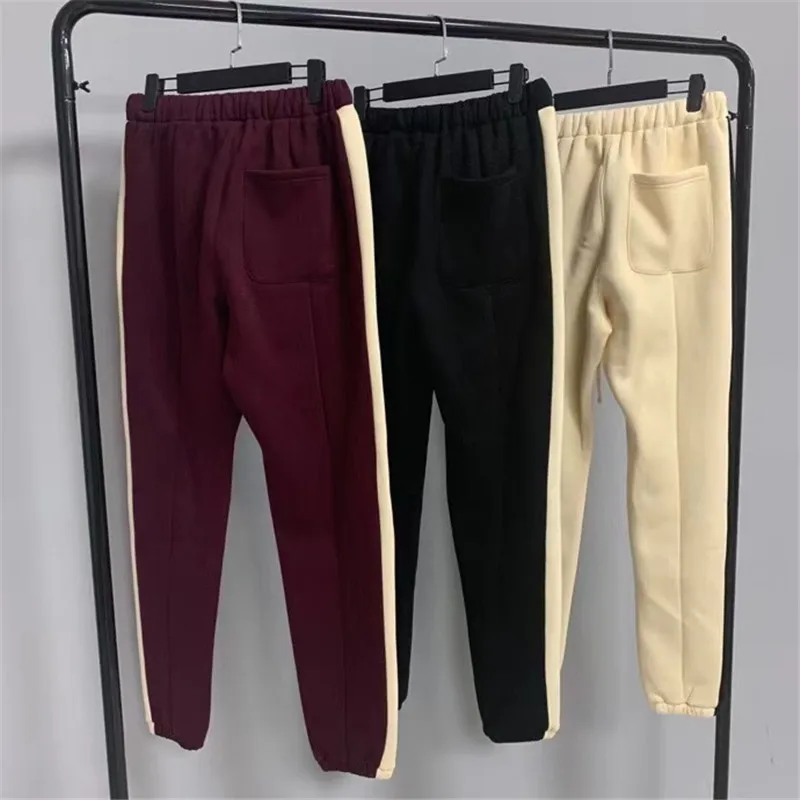 

Trendy FOG Essentials Sweatpants Men Women Best-quality Patchwork RED BLACK Apricot Essentials Casual Sweatpants
