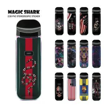 

Magic Shark Iron Man Deadpool Flower Painting Skull USA Flag Snake Stereo Sticker Case Film Skin for Smok Nord 2 Nord2