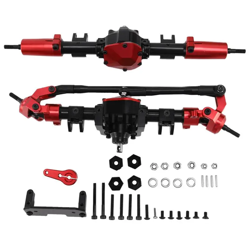 Rc Auto Cnc Metalen Front/Achteras Met Protector Voor 1:10 Rc Crawler Auto Axiale SCX10 Ii 90046 90047 Rc Auto Cnc Metalen Front/Achteras Met Protector Voor 1:10 Rc Crawler Auto Axiale SCX10 Ii 90046 90047