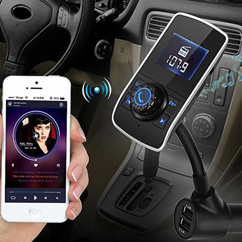 Автомобильный Bluetooth FM MP3 Плеер Беспроводной Handfree передатчик TF карта AUX USB экран дисплей аудио адаптер приемник D08A