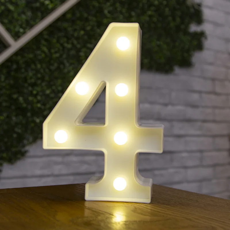 Alphabet Letter LED Lights Luminous Number Lamp Decor  Battery Night Light for home Wedding Birthday Christmas party Decoration night stand lamps Night Lights