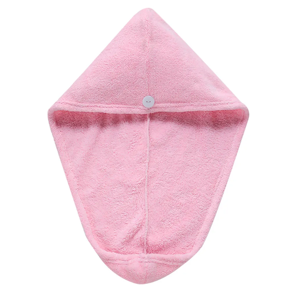 Towel shower cap quick-drying hair mask microfiber shower cap magic shower cap microfiber coral fleece dry hair dropshipping#40 - Цвет: Pink