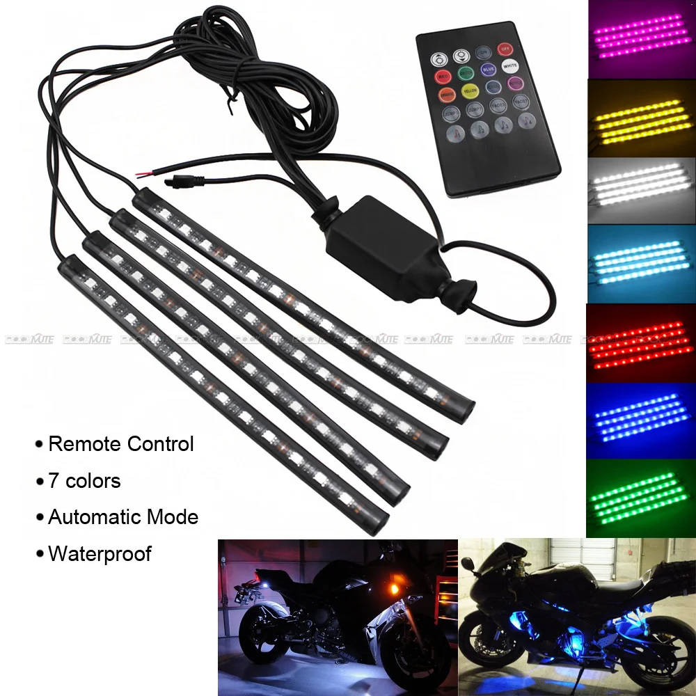 

For TRIUMPH DAYTONA 675/R Scrambler 1200 Speed Four Motorcycle LED RGB Remote Control Decorative Lamp Flexible Blinkers Flashers