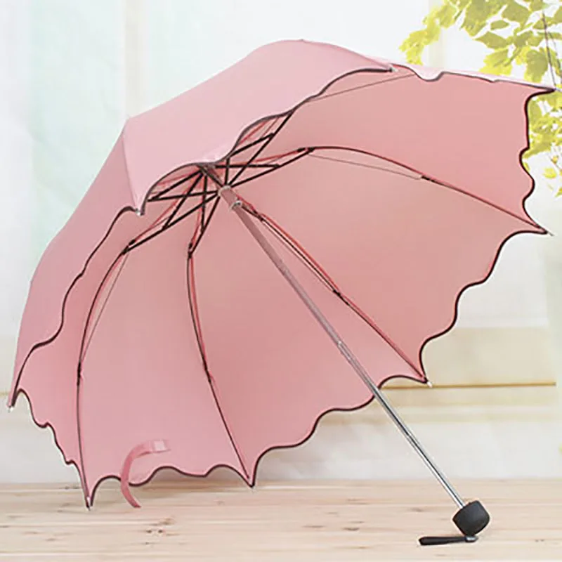 Women's Gothic Umbrella Teen Girls Folding Goth Rain Umbrella Female