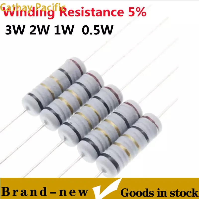 Wire Fuse Wirewound Resistor Fuse Resistance 0.5W 1W 2W 3W 0.1 0.15 0.22 0.33 0.47 0.5 1 1.5 2.2 3.3 4.7 5.1 10 20 47 68 100Ohm