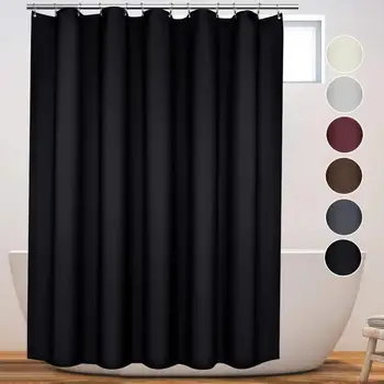 

European Style Insulated Blackout Cloth Bath Curtain Water Resistant for Adults with Hooks, Heavy Weight Upscale Shower Curtain