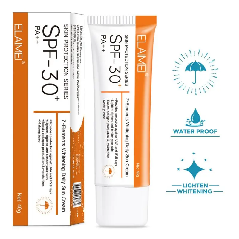 40 г SPF30 средства ухода за кожей лица Водонепроницаемый солнцезащитный крем кремовое увлажняющее Отбеливание УФ-излучения Солнца защитный лосьон Красота по уходу за кожей