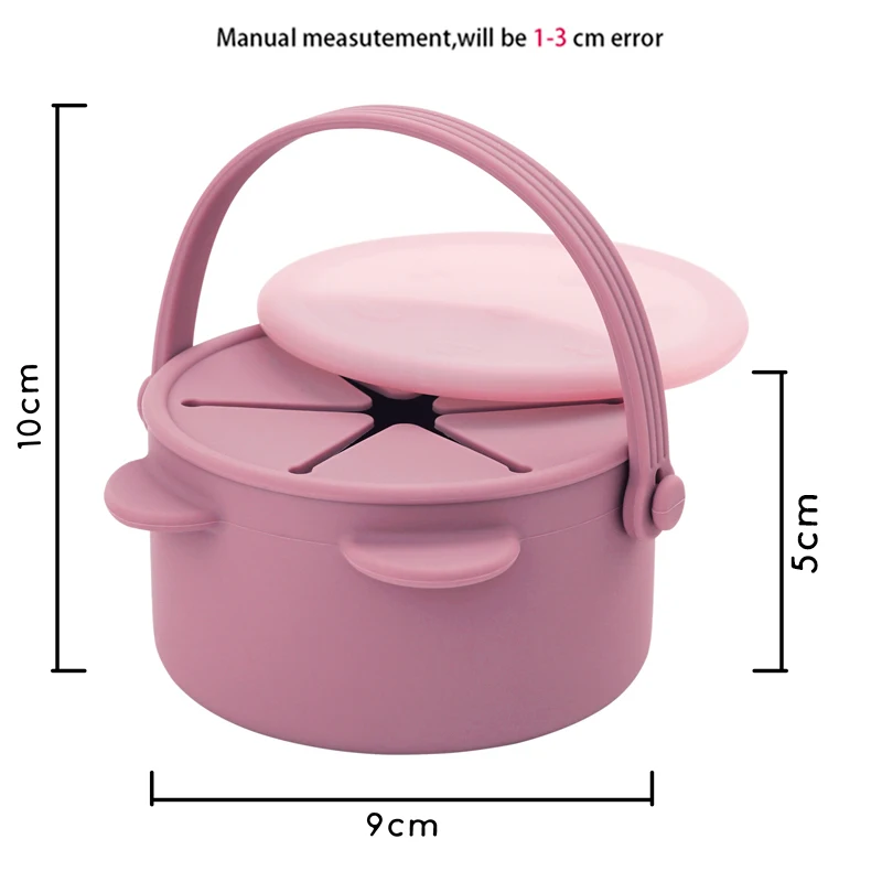 Baby Infant Learning Feeding Snack Cup Solid Color BPA Free Food Storage Box Container With Silicone Lid For Children 6