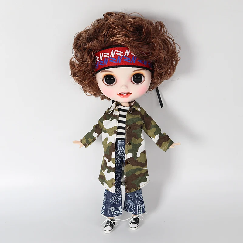 Blyth кукла с яркой кожей сустава тела короткие коричневые волосы резные Губы Улыбка матовое лицо. NO. BL9158