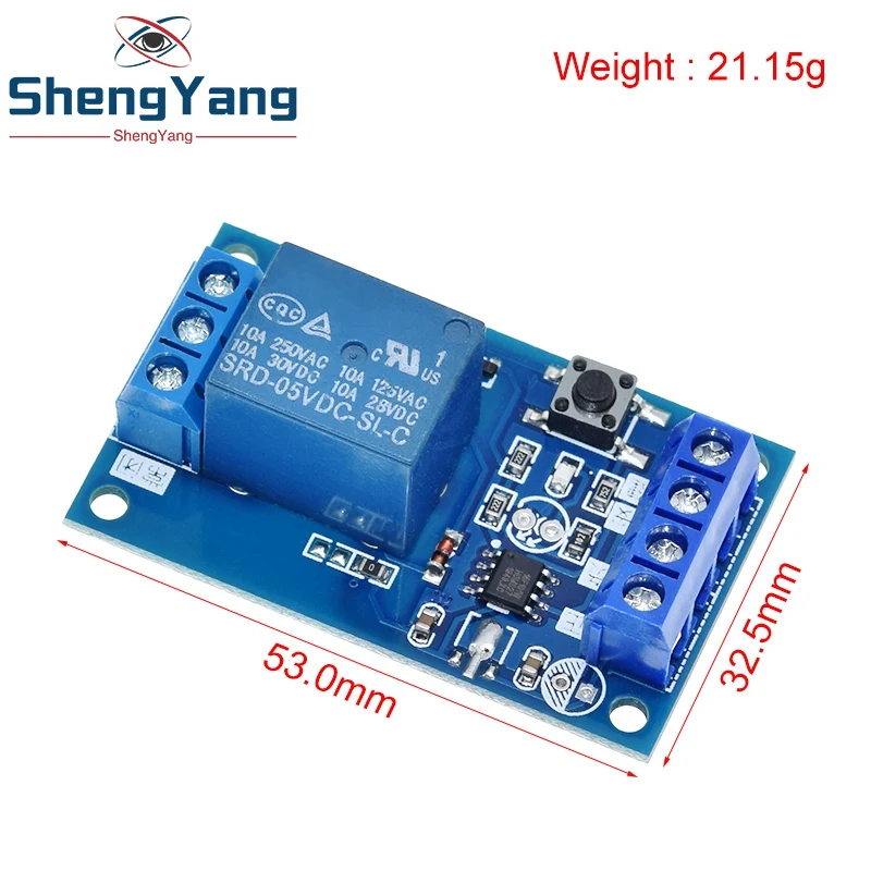 TZT 1/2/5PCS 5V 12V Single Bond Taste Bistabile Relais Modul Modifizierte Auto Start und Stop Selbst-Locking Schalter Eine Schlüssel Für Arduino – Detail 5