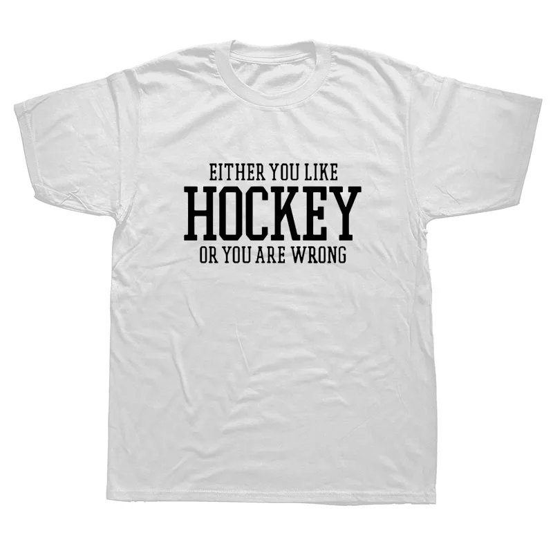 WHITE Летняя стильная модная футболка в стиле хип-хоп из хлопка с надписью «Hockeyer» для мужчин, забавная футболка с надписью «KEEP CALM AND PLAY HOCKEY» - Цвет: WHITE