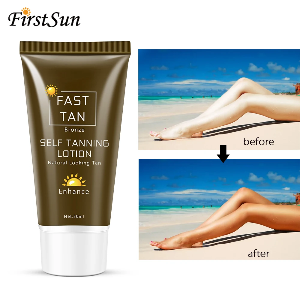 Dropshipping Self Tanner Mitt for Bronzer Face Body Solarium Cream for Day Tanning Sun Block Makeup Foundation Tanner Lotion