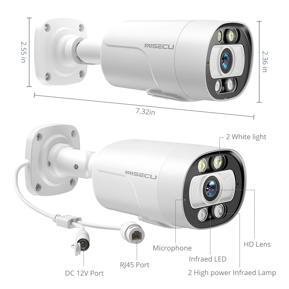 Misecu Ultra HD 4K Security Camera System 8CH NVR POE AI Camera 5MP 8MP Face Detect Outdoor Color Night Video Surveillance Set