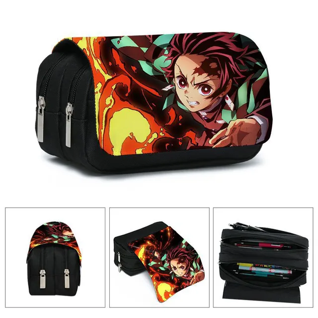 1Pcs Anime Demon Slayer Kimetsu No Yaiba Pencil Case Zipper Student Stationery Wallet Storage Bag School Season Gift style13
