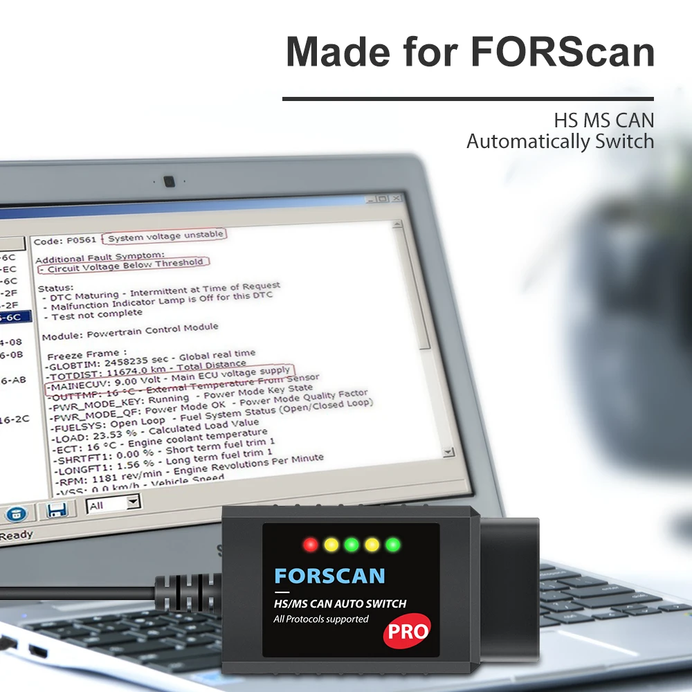US $41.45 Elm327 V15 Hs MsCan Made For Forscan Pro Car Scan Tool For Ford Hidden Function Programming Obd2 Diagnostic Scanner