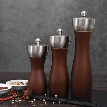 

5/6/8 Inch Wooden Salt Pepper Grinder Manual Ceramic Core Spice Mill for Seasoning Kitchen Cooking Tools