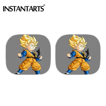 

INSTANTARTS Anime Dragon Ball Pattern Protect Car Interior Side Car Windshield Sun Shade 2pcs Side Window Sunshade for Men Kids