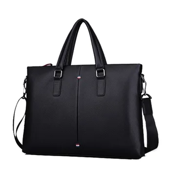

Fashion Genuine Leather Men Handbag Business Briefcase High quality Black Leather Male 14" Laptop Handbag Notebook Messenger Bag