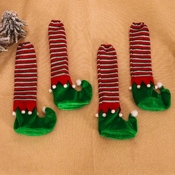 

Non-slip Table Foot Socks Chair Leg Covers Cartoon Xmas Festival Home Decor Chair Covers Protector Seat Slipcovers