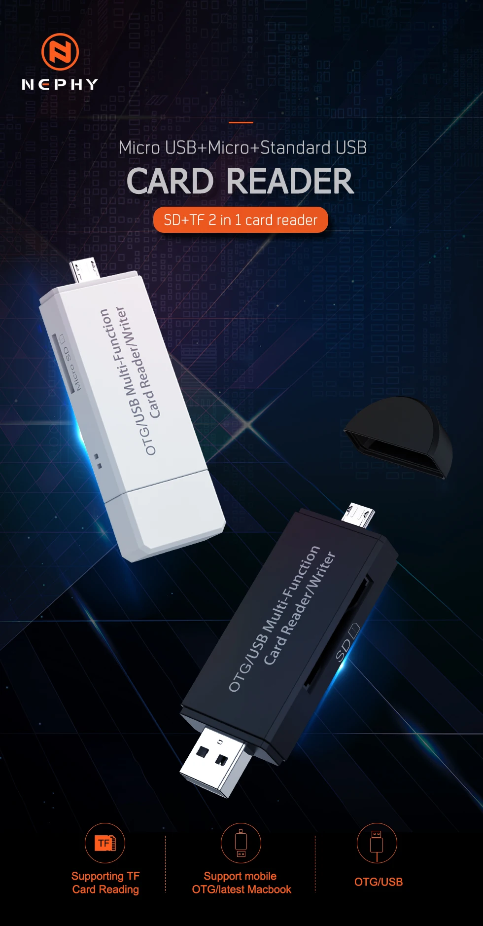 2в1 микро USB OTG кабель SD TF кардридер мини адаптер для samsung Xiaomi huawei кардридер памяти высокоскоростной Универсальный USB 2,0