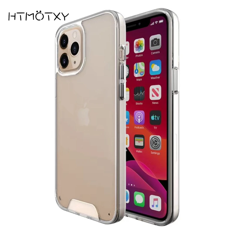 Противоударный Прозрачный чехол для iphone 12 прозрачная задняя крышка SE 2020 SE2 XR XS MAX 11