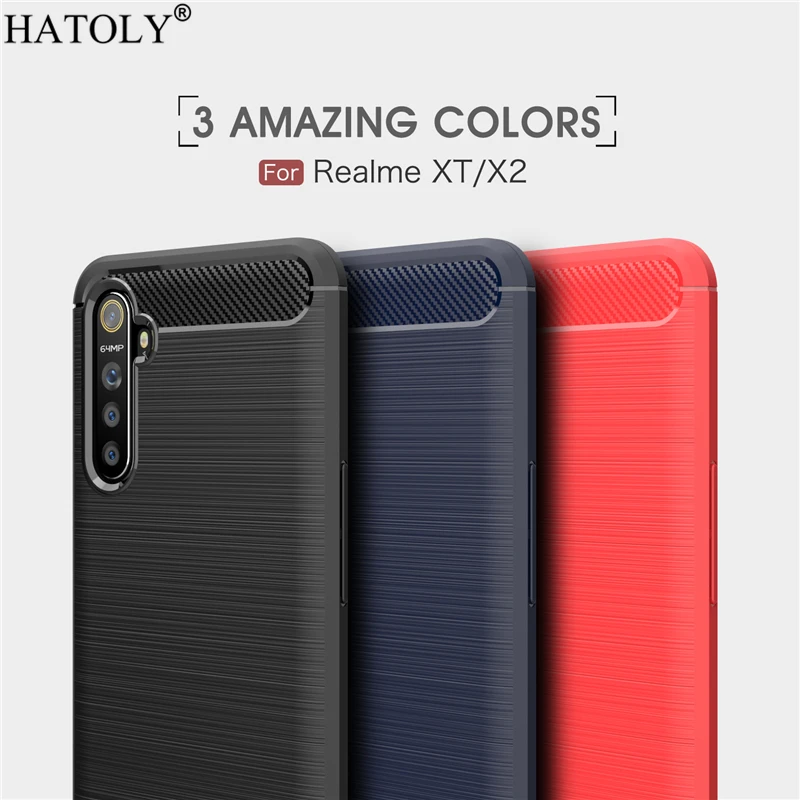 Чехол для Realme XT чехол из силиконовой резины в деловом стиле ТПУ телефона защитный