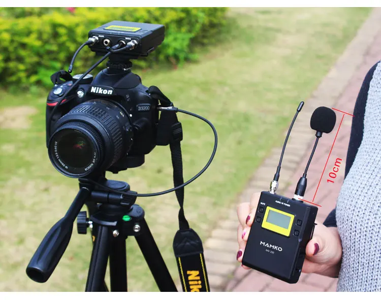 MAMKOMV-200 UHF беспроводной микрофон система для камеры iphone Смартфон интервью видео петличный нагрудный микрофон для Canon Nikon DSLR