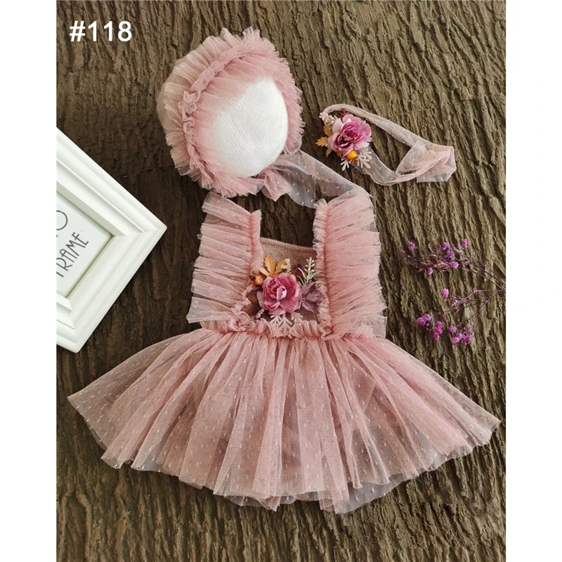 0-2 Yrs Baby Photo Clothing Sets Newborn Girl Lace Princess Dresses Hat Headband Pillow Outfits Infant Photography Costume Dress small baby clothing set	 Baby Clothing Set