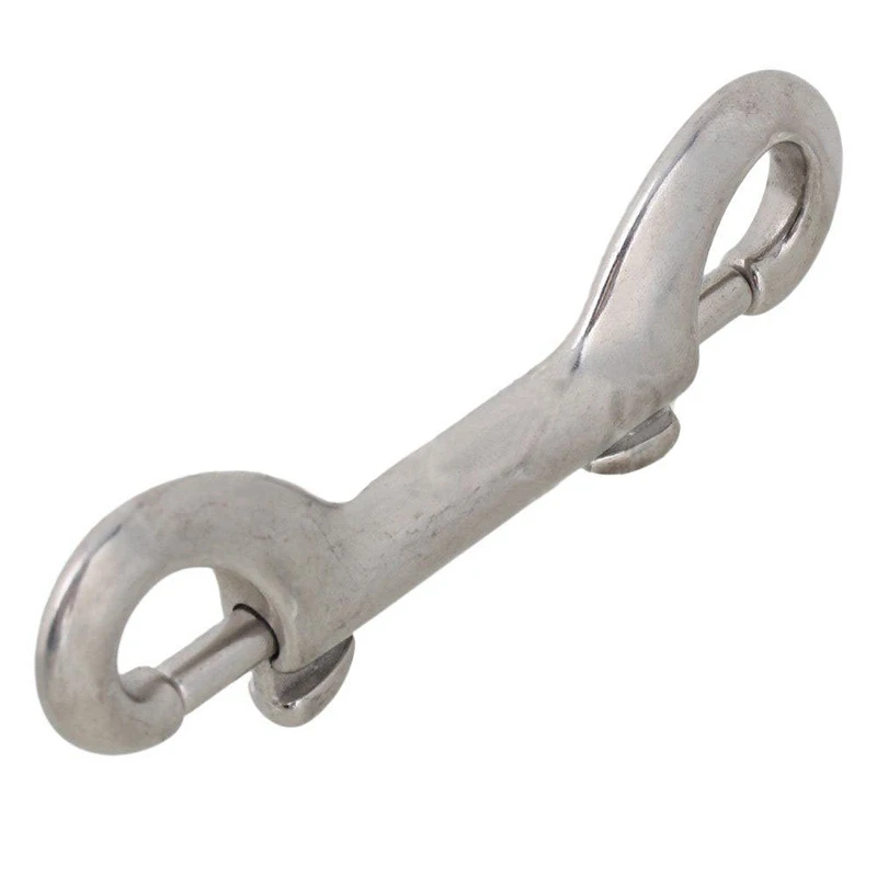 Argent 8pcs Double Crochet Mousqueton, Double Extrémité Boulon Snaps, Nickel Plaqué Zinc Alloy