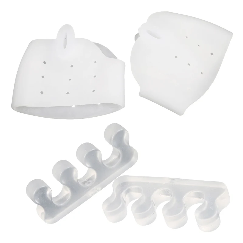 W Silicone Comfortable Toe Separators Bunion Toe Corrector 5-holes Hallux Valgus Straightener Orthodontic Foot Toe Braces - Цвет: W