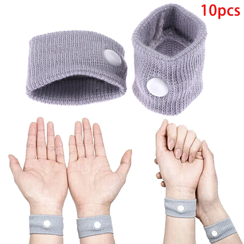 

10Pcs Travel Motion Morning Sickness Wrist Band Anti Nausea Sick Ship Plane Cotton Reusable Wristband