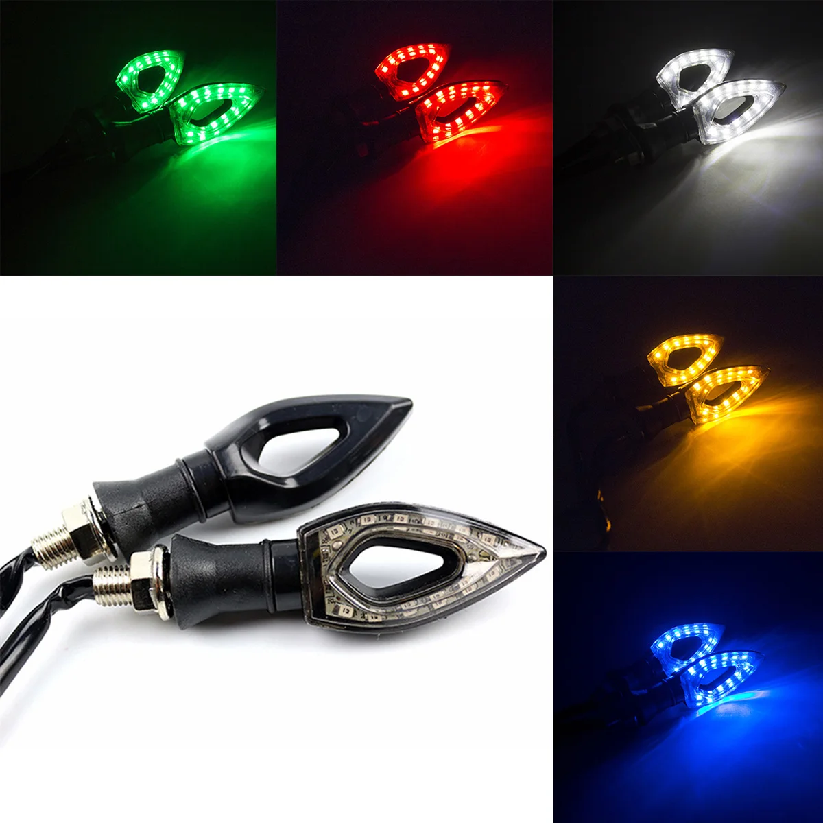 

Pair 12V Motorcycle LED Turn Signal Light Bicycle Bike Amber Indicator Blinker Lamp Universal Motorcross Motorbike Accessories