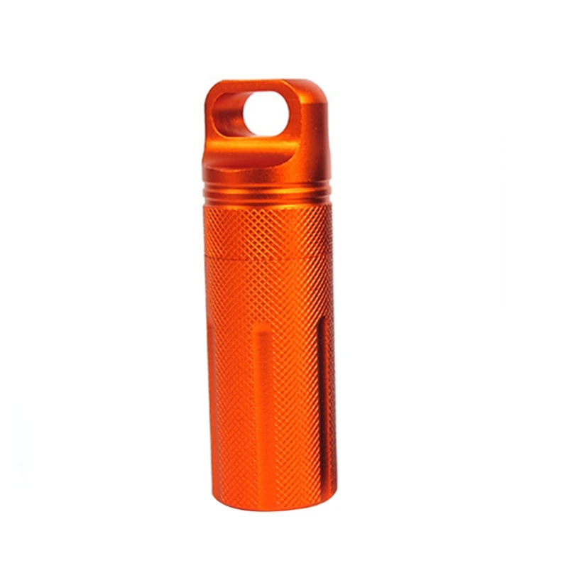 Pill Box Aluminum Alloy Airtight Portable Outdoor EDC Single Chamber Capsule Holder Waterproof Medicine Case
