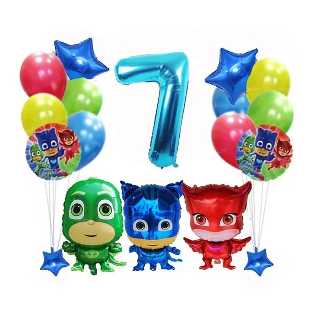 Original Pj Masks Happy Birthday Party Decoration Balloon Pj Mask Cartoon Anime Figure Theme Catboy Owlette Gekko Party Balloons Ballons Accessories Aliexpress