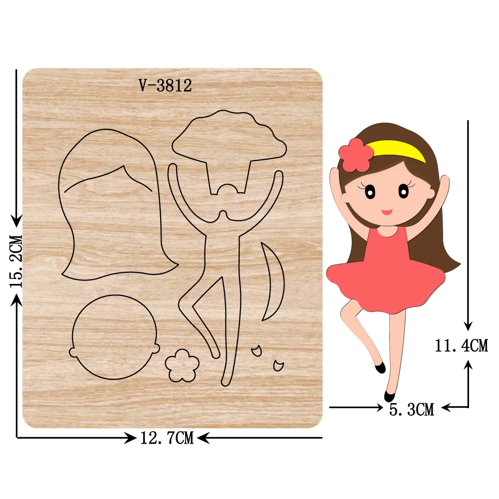 New girl wooden dies cutting for scrapbooking Multiple sizes V-3812 | Дом и сад