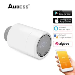 1-5pcs Aubess Smart Radiator Connected Thermostatic Tuya Zigbee Thermostat Programmable Thermostat Mobile APP Remote Control
