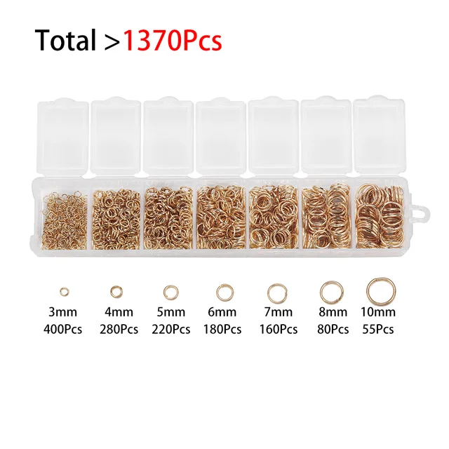 Alloy Accessories Jewelry Findings Set Repair Tools Lobster Clasp Open Jump Rings Earring Hooks for DIY Jewelry Making Supplies KC Gold