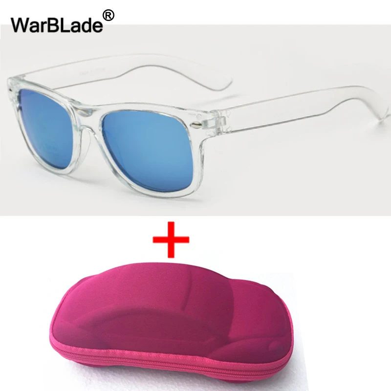 clear blue WarBLade крутые детские солнцезащитные очки, детские солнцезащитные очки с защитой от ультрафиолета для мальчиков и девочек, детские очки с покрытием, линзы с защитой от ультрафиолета 400, чехол - Цвет линз: clear blue
