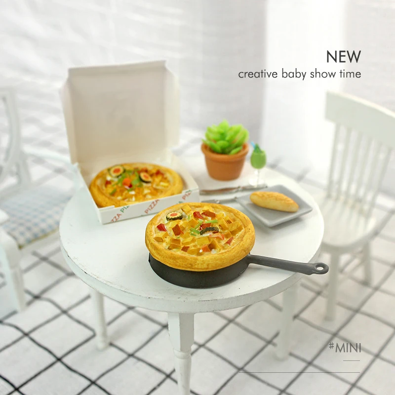 1/12 Puppenhaus Miniatur ZubehöR Mini Pizza mit Box für s KüChenspielzeug F9G7 