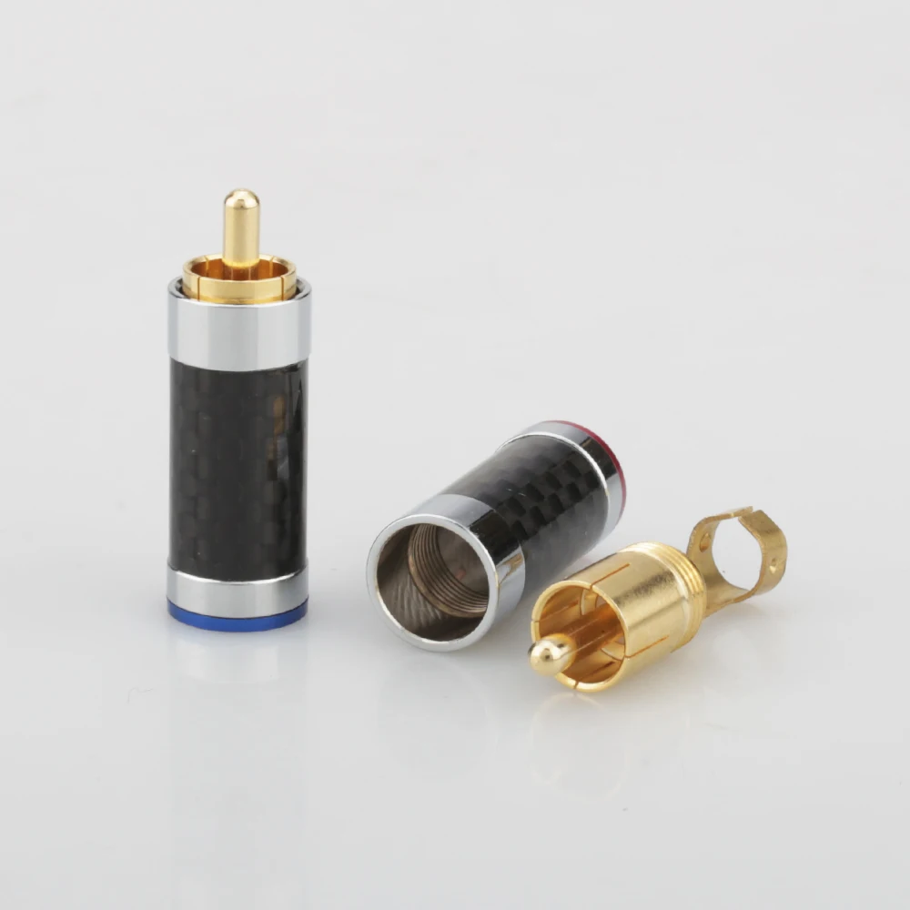 Audiocrast Carbon fiber RCA Audio Plug For diy headphone analogue Audio Cable HIFI