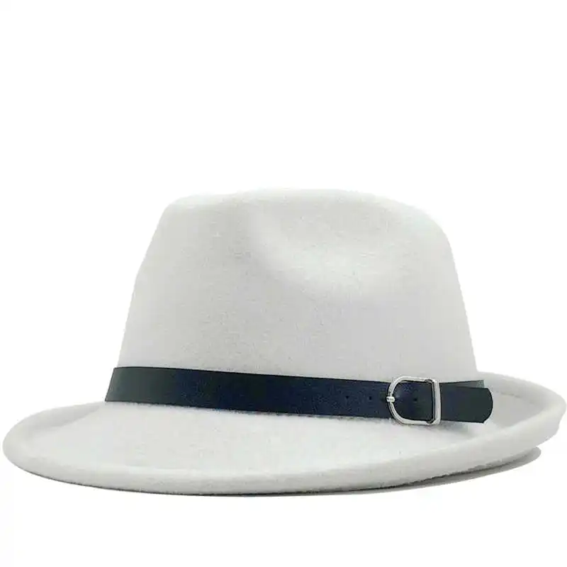 

Fashion wool New white fedora hats for men women Jazz cap casual sun top hat Autumn travel billycock hat