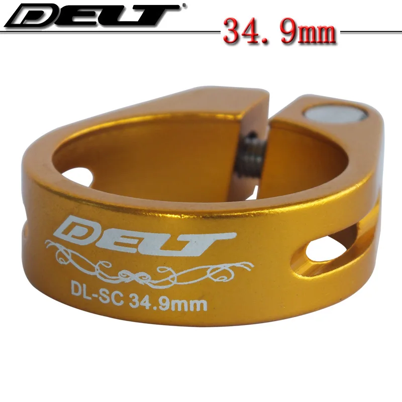 

1 Pcs MTB road bicycle bike seatpost tube clamps bike pipe seat post clips QR 34.9mm aluminum gold bicycle bike parts