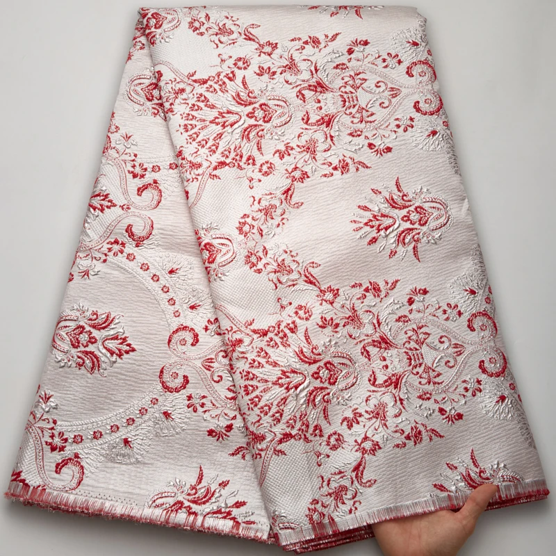 

African Brocade Fabric Jacquard Lace 2022 High Quailty Bridal Nigerian Tulle Mesh Lace For Dress French Brocade Lace Y2718